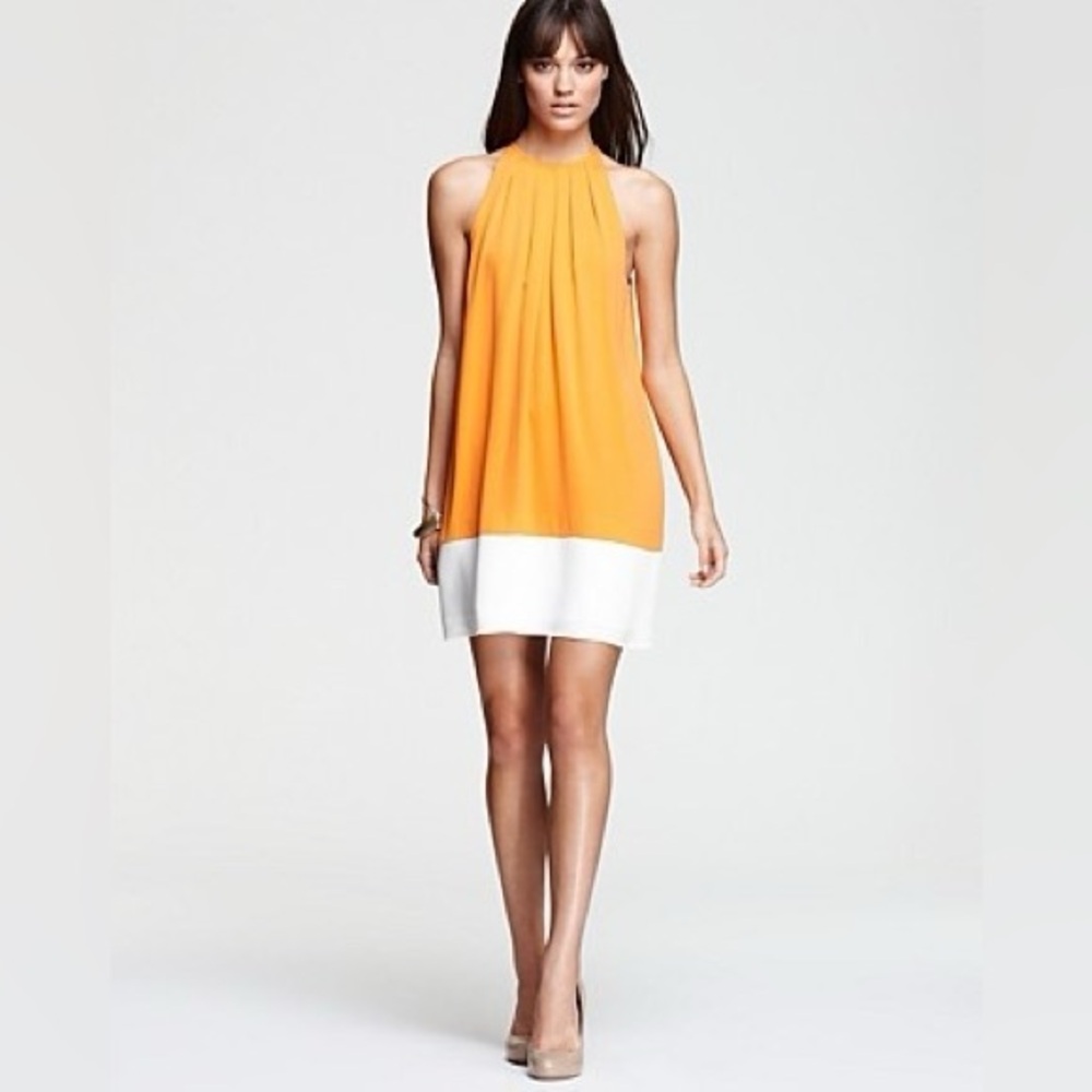 Theory orange silk Dress 👗 size 8